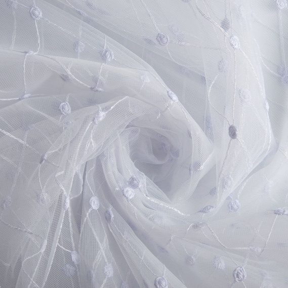 Тканина тюль фатин з вишивкою V-beyaz , фото 1 Тканина тюль фатин з вишивкою V-beyaz , фото 1