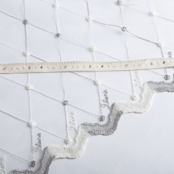 Ткань тюль фатин с вышивкой V-KRM-GRI, фото 4 Ткань тюль фатин с вышивкой V-KRM-GRI, фото 4