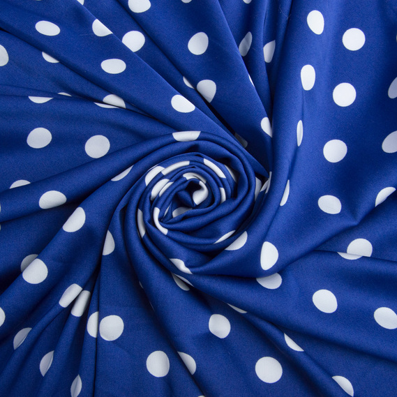 Fabric satin silk горошок сер електрик, фото 1 Fabric satin silk горошок сер електрик, фото 1