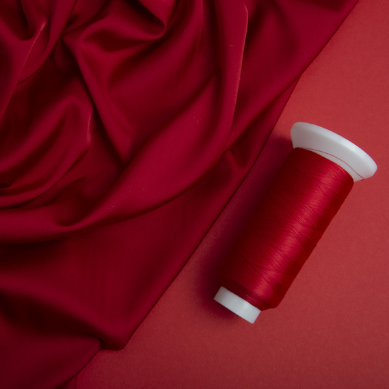 Тканина плательная атлас шовк Vanessa багряний, фото 3