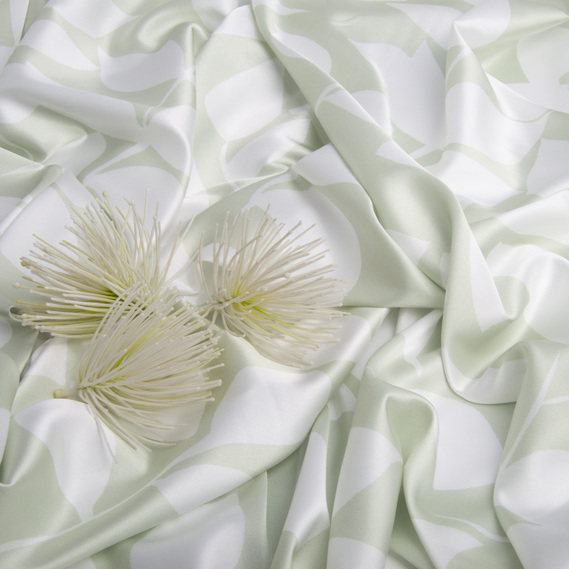 Ткань плательная атлас шелк листя олива, фото 3