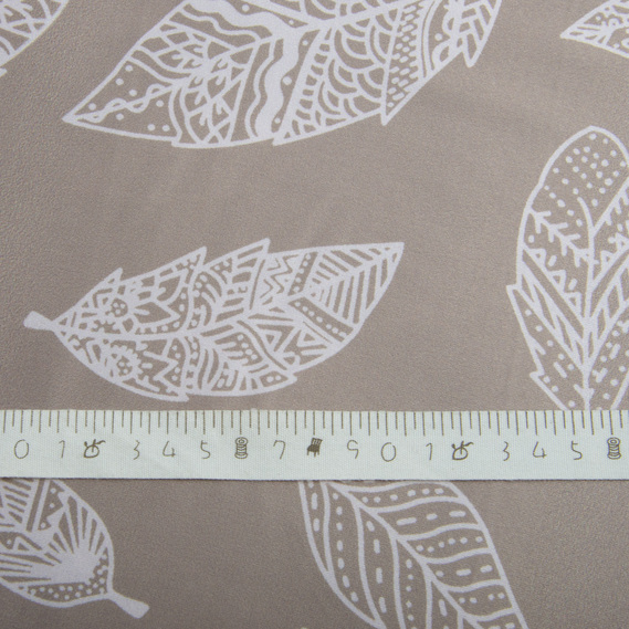 Dress fabric satin silk листок беж, фото 4