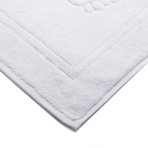 Килимок для ніг та ванної кімнати 50х70 см бавовна жаккард з ніжками щіл 800 гр/м2 білий, фото 4