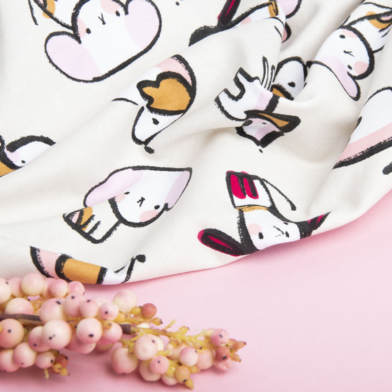 Трикотажне полотно Інтерлок 190 гр/м2 песик беж, фото 3