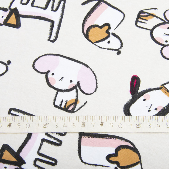 Трикотажне полотно Інтерлок 190 гр/м2 песик беж, фото 4