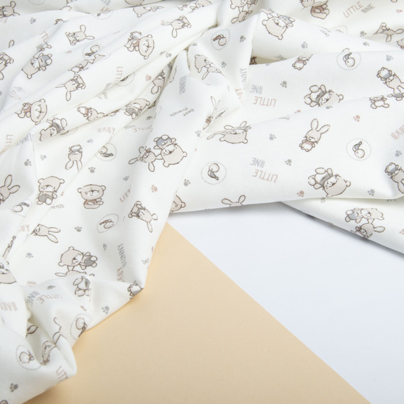 Трикотажное полотно Интерлок 190 гр/м2 маленькі друзі, фото 3