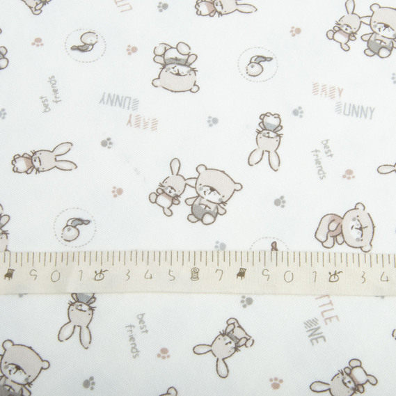 Трикотажное полотно Интерлок 190 гр/м2 маленькі друзі, фото 4