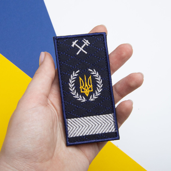 Шеврон на липучке Укрзалізниця Погон Глава Правления Директорат, вышитый патч 5х10 см, фото 3