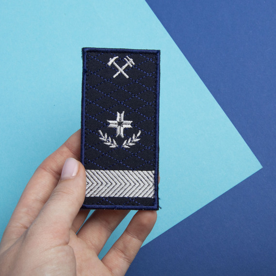 Шеврон на липучці Укрзалізниця Погон Директор функціональний, вишитий патч 5х10 см, фото 2