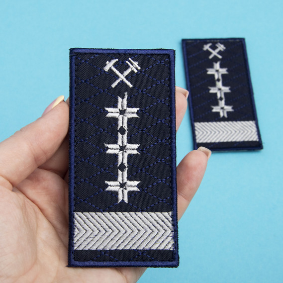 Chevron on Velcro Ukrzaliznytsia Epaulet Department Director 5x10 cm, фото 3