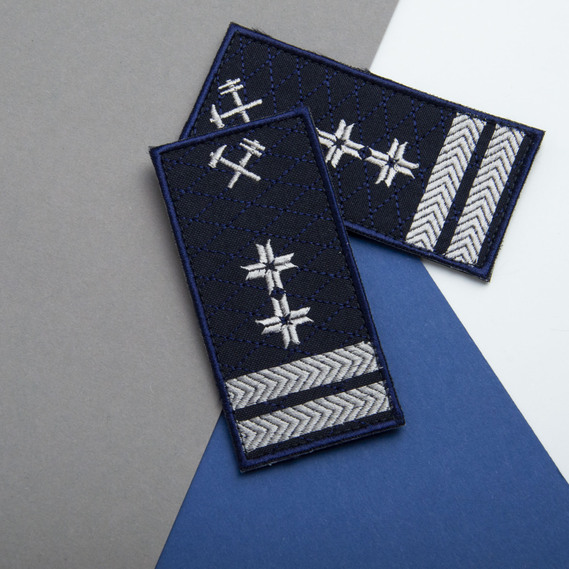 Chevron on velcro Ukrzaliznytsia Shoulder strap Head of sector, deputy head of department 5x10 cm, фото 4