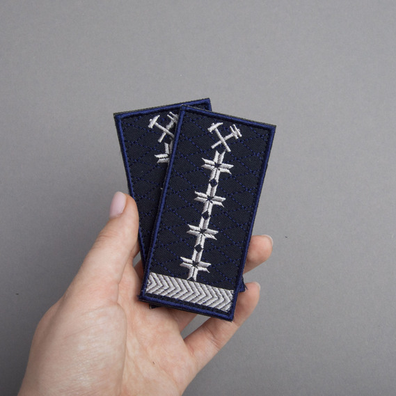 Chevron on velcro Ukrzaliznytsia Epaulette Middle management team 4 badges 5x10 cm, фото 3