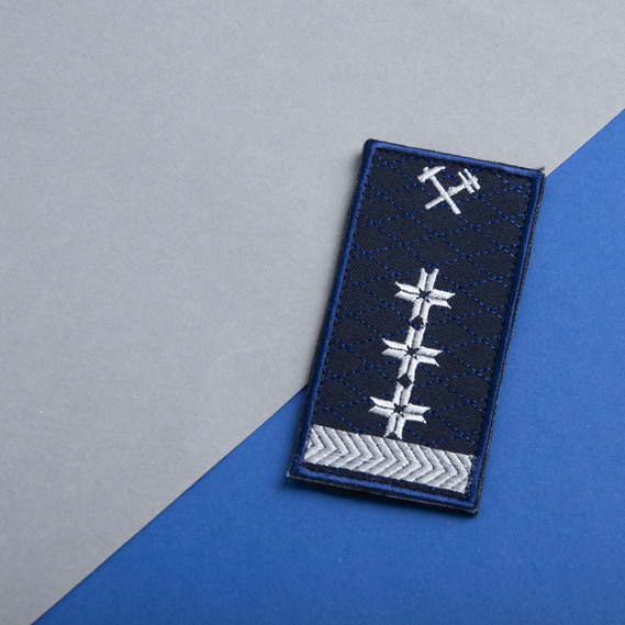 Velcro Patch Ukrzaliznytsia Shoulder Board Middle Management 3 Insignia 5x10 cm, фото 4