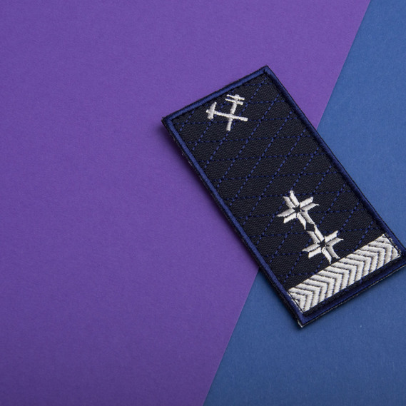 Шеврон на липучке Укрзалізниця Погон Средний руководящий состав 2 отличия 5х10 см, фото 2