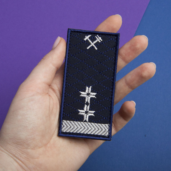 Шеврон на липучке Укрзалізниця Погон Средний руководящий состав 2 отличия 5х10 см, фото 3