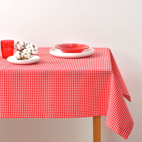 Скатертина з водовідштовхувальним просоченням IDEIA 140х170 см бавовна V-15 червона, фото 1