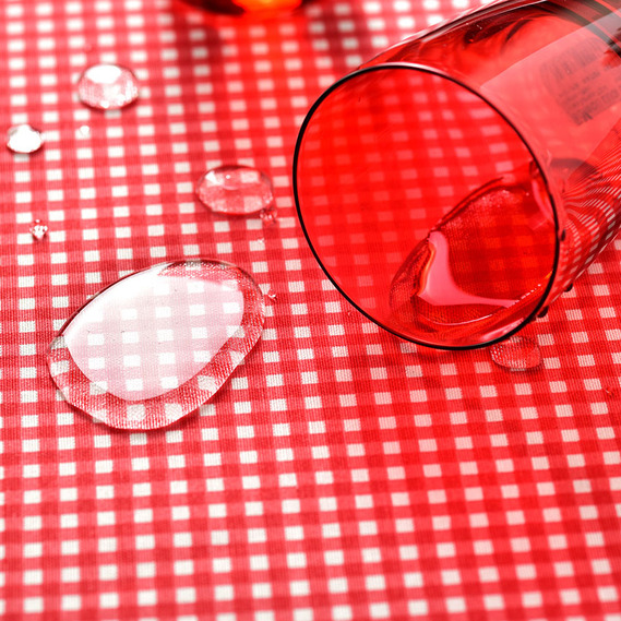 Скатертина з водовідштовхувальним просоченням IDEIA 140х170 см бавовна V-15 червона, фото 2