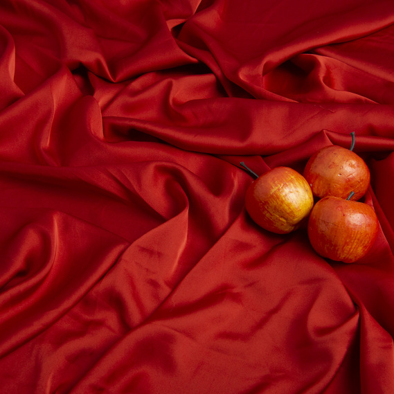 Ткань плательная атлас шелк Vanessa теракот, фото 3