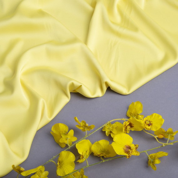 Тканина плательная атлас шовк Vanessa стиглий лимон, фото 3