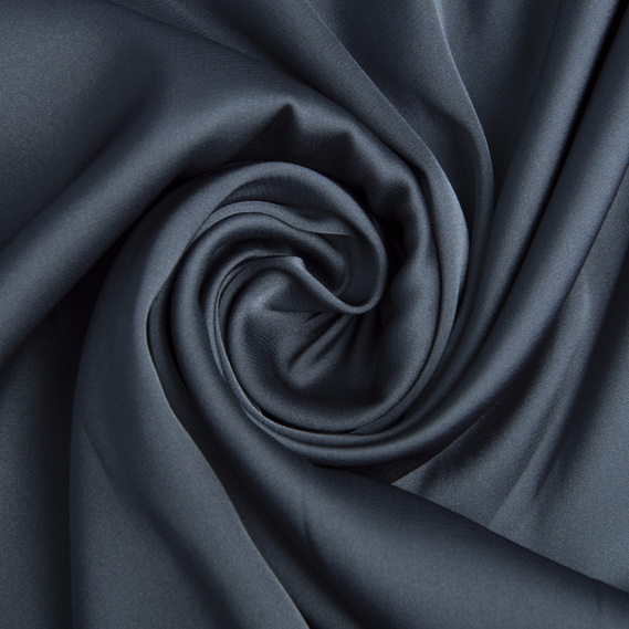 Тканина плательная атлас шовк Vanessa темно сірий, фото 1