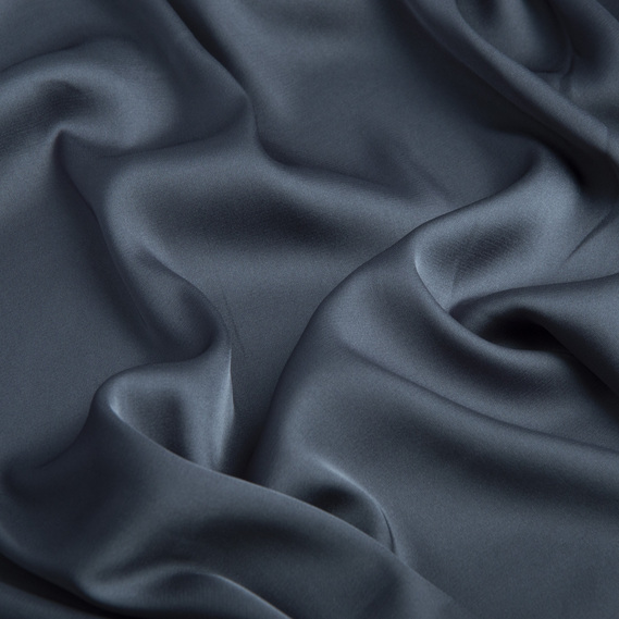 Тканина плательная атлас шовк Vanessa темно сірий, фото 2