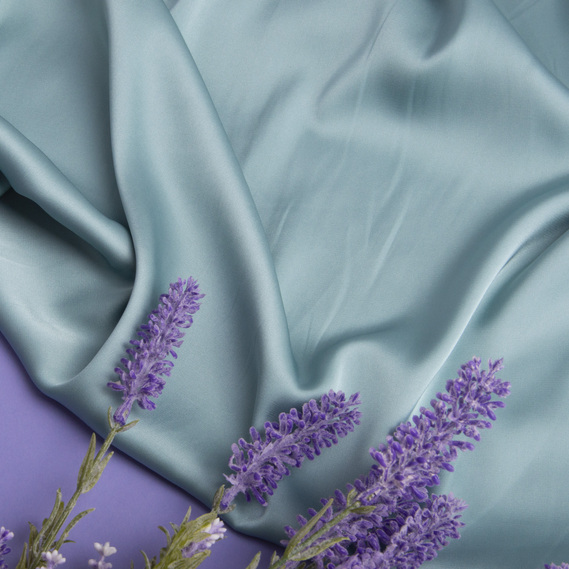 Ткань плательная атлас шелк Vanessa темна м`ята, фото 3