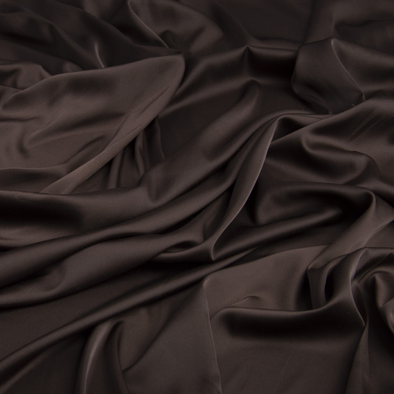 Тканина плательная атлас шовк Vanessa т/шокочино, фото 2