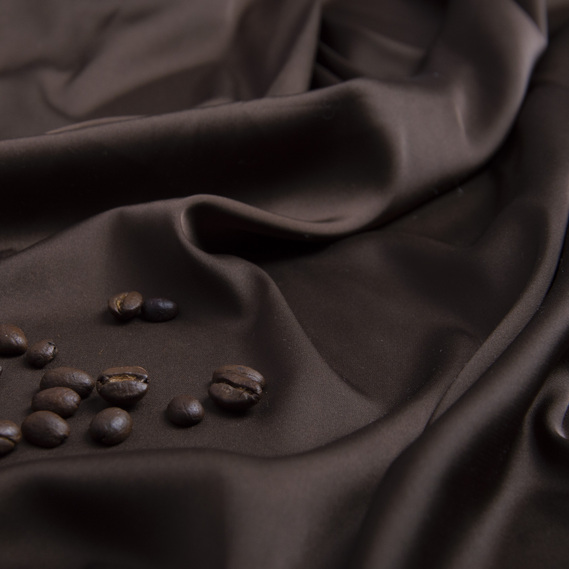 Тканина плательная атлас шовк Vanessa т/шокочино, фото 3