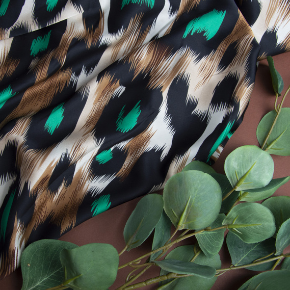 Dress fabric satin silk Agnia зелена, фото 3 Dress fabric satin silk Agnia зелена, фото 3