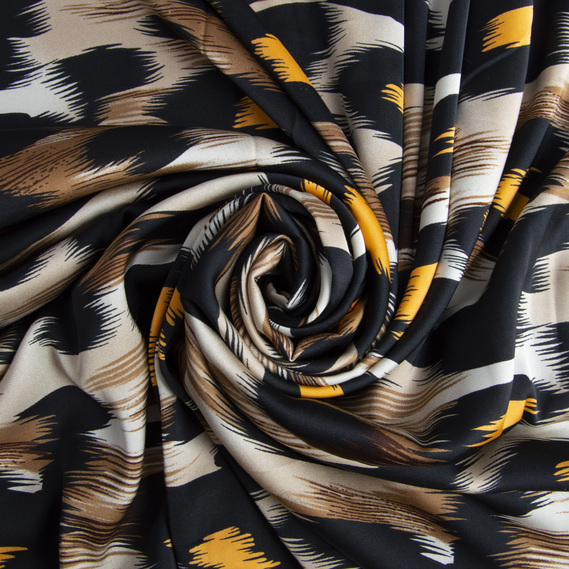 Тканина плательна атлас шовк Агнія жовта, фото 1 Тканина плательна атлас шовк Агнія жовта, фото 1