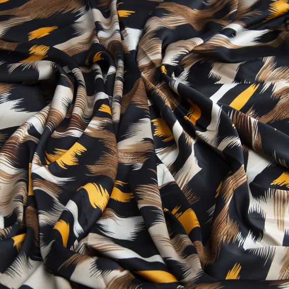 Тканина плательна атлас шовк Агнія жовта, фото 2 Тканина плательна атлас шовк Агнія жовта, фото 2