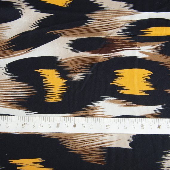 Тканина плательна атлас шовк Агнія жовта, фото 4