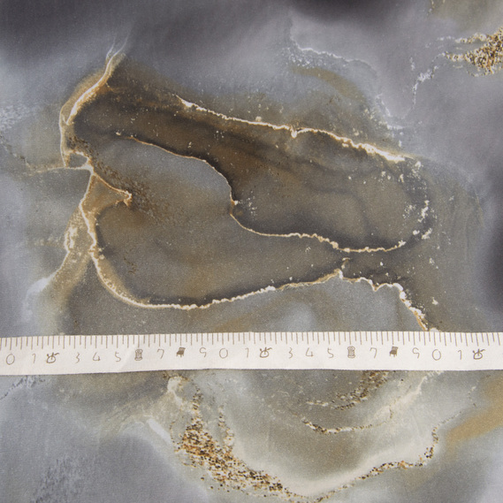 Тканина плательная атлас шовк стрейч сірий, фото 4