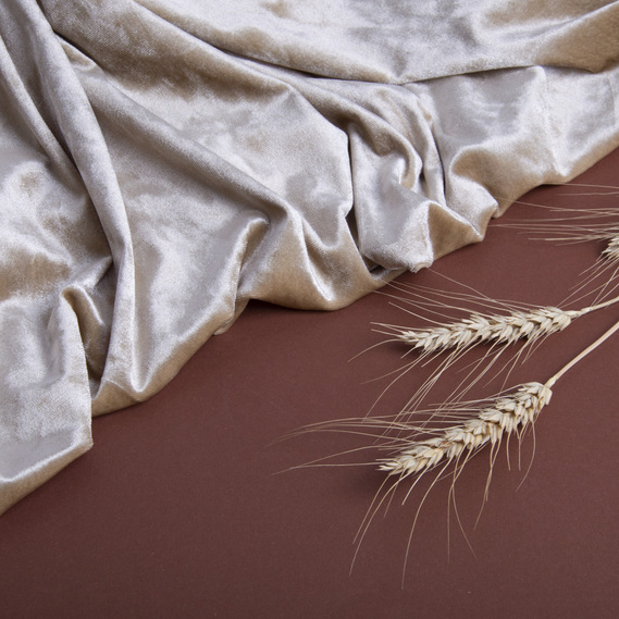 Ткань Бархат стрейч однотонный Li, ткань костюмная, плательная бархатная, велюр нуга, фото 3