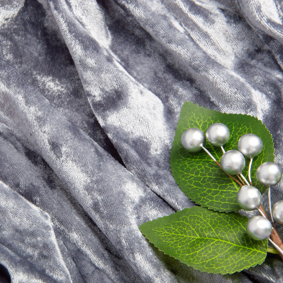 Ткань Бархат стрейч однотонный Li, ткань костюмная, плательная бархатная, велюр попіл, фото 3