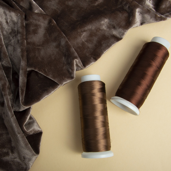 Ткань Бархат стрейч однотонный Li, ткань костюмная, плательная бархатная, велюр шокочіно, фото 3