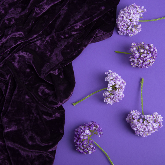 Ткань Бархат стрейч однотонный Li, ткань костюмная, плательная бархатная, велюр фіолет/ліловий, фото 3