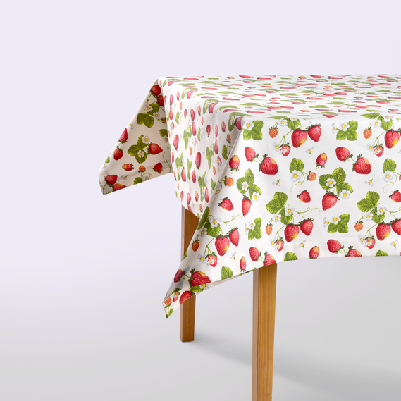 Скатертина з водовідштовхувальним просоченням IDEIA 140х170 см бавовна полуниця, фото 1