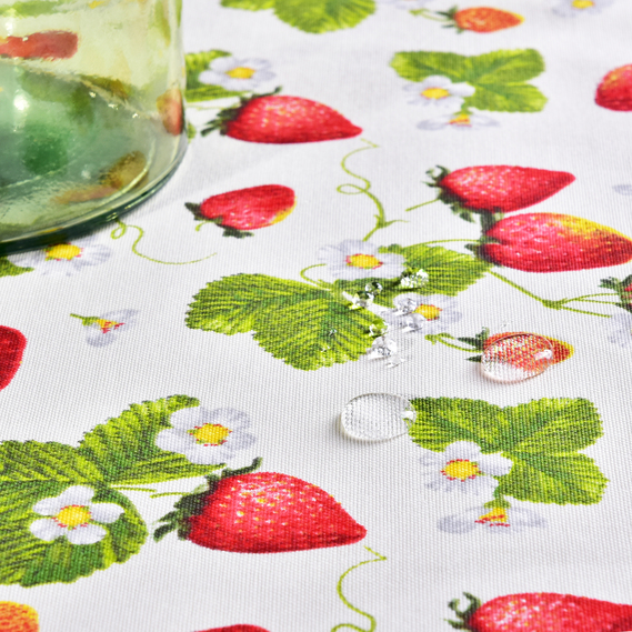 Скатертина з водовідштовхувальним просоченням IDEIA 140х170 см бавовна полуниця, фото 2