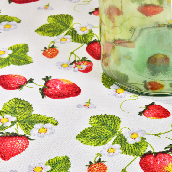 Скатертина з водовідштовхувальним просоченням IDEIA 140х170 см бавовна полуниця, фото 3