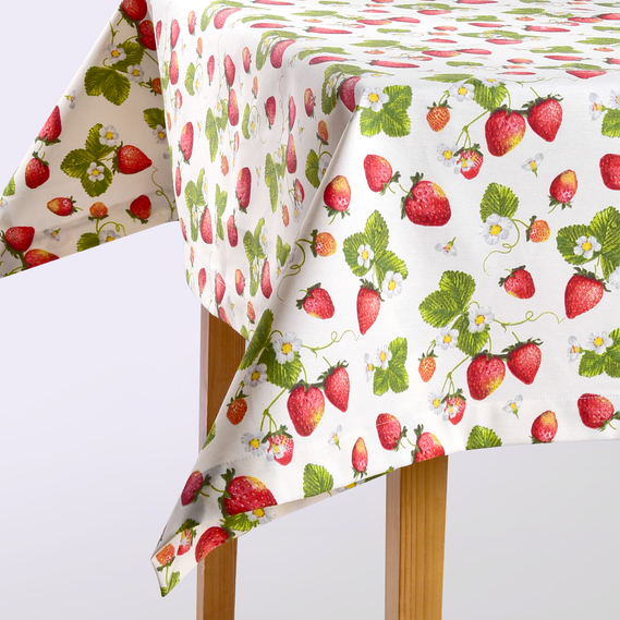 Скатертина з водовідштовхувальним просоченням IDEIA 140х170 см бавовна полуниця, фото 4