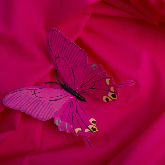 Тканина батист однотонна 145 см 74 гр/м2 бавовняна, натуральна для літніх суконь і блуз, сорочок, дитячого одягу малина, фото 3