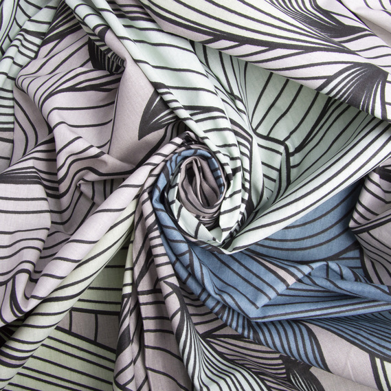 Тканина бязь ранфорс для постільної білизни 2,4 м флора папороть, фото 1