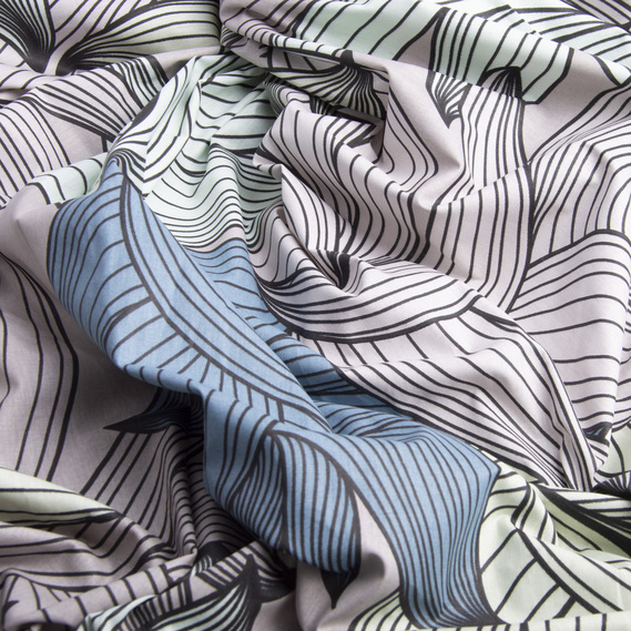 Тканина бязь ранфорс для постільної білизни 2,4 м флора папороть, фото 2