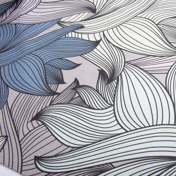 Тканина бязь ранфорс для постільної білизни 2,4 м флора папороть, фото 3