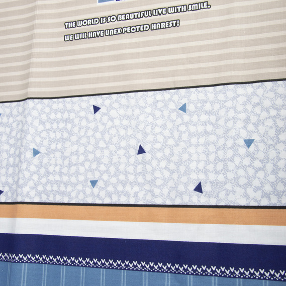 Тканина бязь бавовна GOLD LUX щіл.125 г/м2 V-GLux-4669 смуги беж денім, фото 4