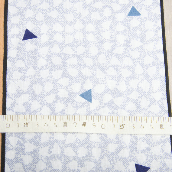 Тканина бязь бавовна GOLD LUX щіл.125 г/м2 V-GLux-4669 смуги беж денім, фото 5