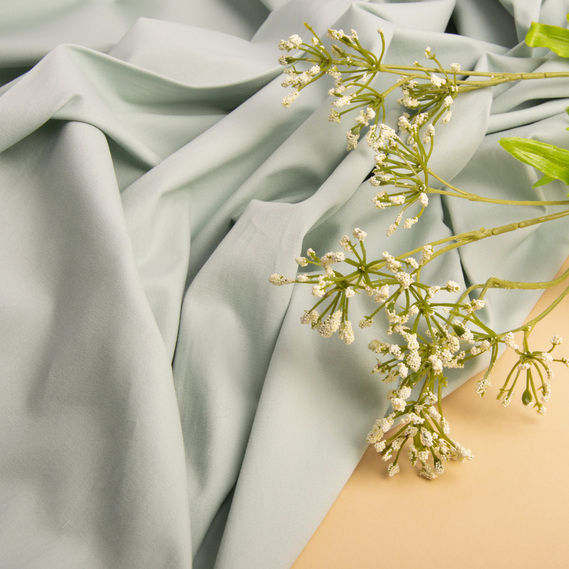 Ткань коттон твил стрейч зелена пастель, фото 3