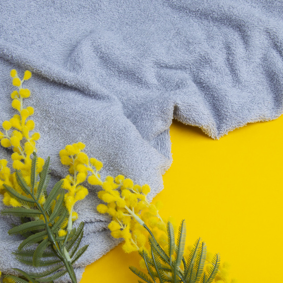 Махрове полотно бавовна 430 гр/м2, махра, бавовна, тканина рушникова, для халатів, махрова натуральна св.сіре, фото 3