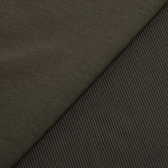 Тканина трикотажне полотно Кашкорсе 300 г/м2 т/хакі, фото 4